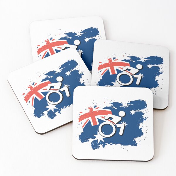 Item preview, A Wheelchair Infront of the Australian Flag designed and sold by It's Wheelie Cool.