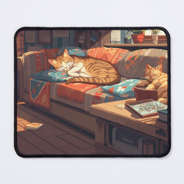 Item preview, Anime cats sleeping, pixel art- Cozy designed and sold by octoboobs.