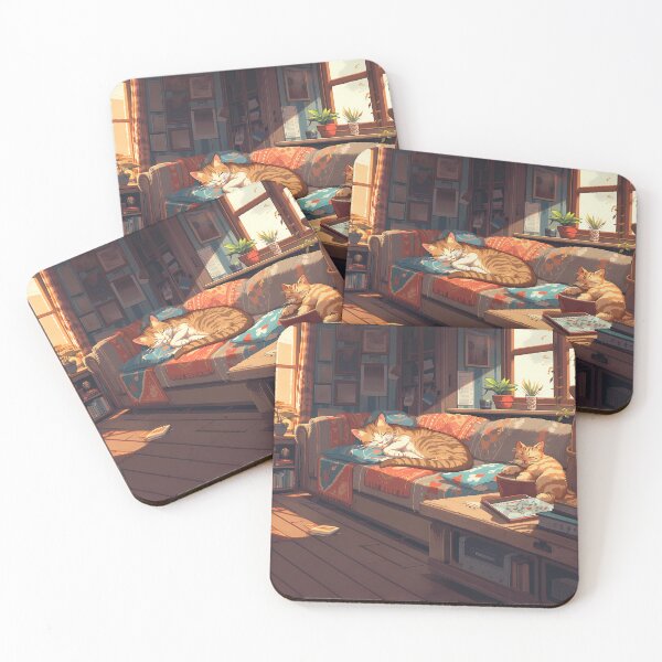 Item preview, Anime cats sleeping, pixel art- Cozy  designed and sold by octoboobs.