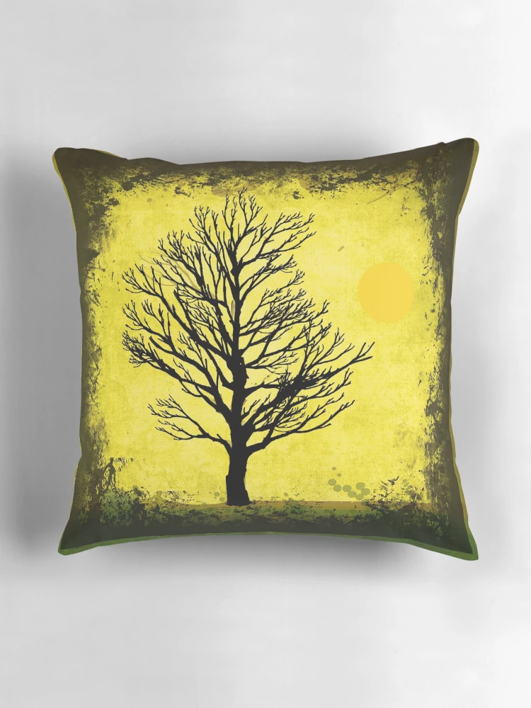 Thumbnail 3 of 4, Pillow, "Tree In Moonlight" designed and sold by Elizabeth Austin-Craig.