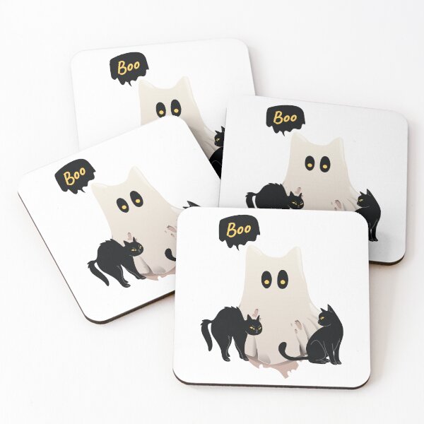 Item preview, Halloween Cat - Boo Ghost designed and sold by thesocialcactus.
