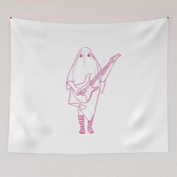 Item preview, Trippy Pink Ghost Playing Guitar designed and sold by luchik-and-co.