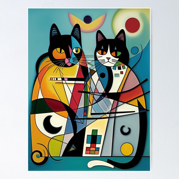 Aperçu de l'œuvre Chats à la Miro créée et vendue par GoogooPop.