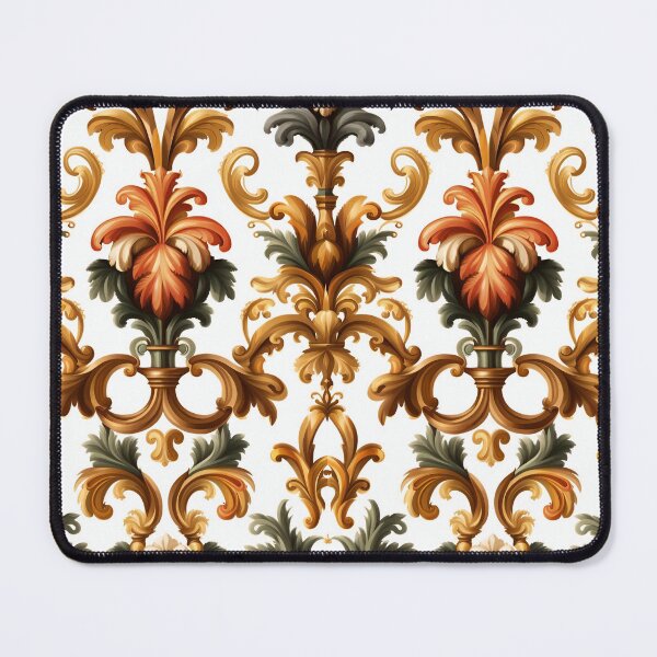 Item preview, seamless pattern with gold, black baroque, floral ornaments, vector illustration. designed and sold by APHIDAT-TA.