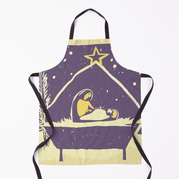 Artikelvorschau, Jesuskind in der Krippe – Weihnachtsillustration im Vintage-Stil (Distressed-Effekt) entworfen und verkauft von SamJanner.