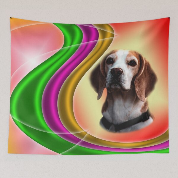 Item preview, Colored lines moving around the dog designed and sold by Bigrow.