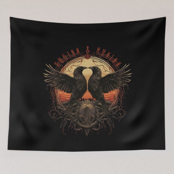 Item preview, Odin Ravens Huginn and Muninn Norse Mythology designed and sold by Chmielayka.