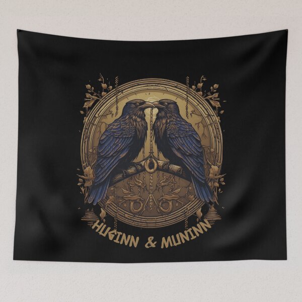 Item preview, Odin Ravens Huginn and Muninn Norse Mythology designed and sold by Chmielayka.