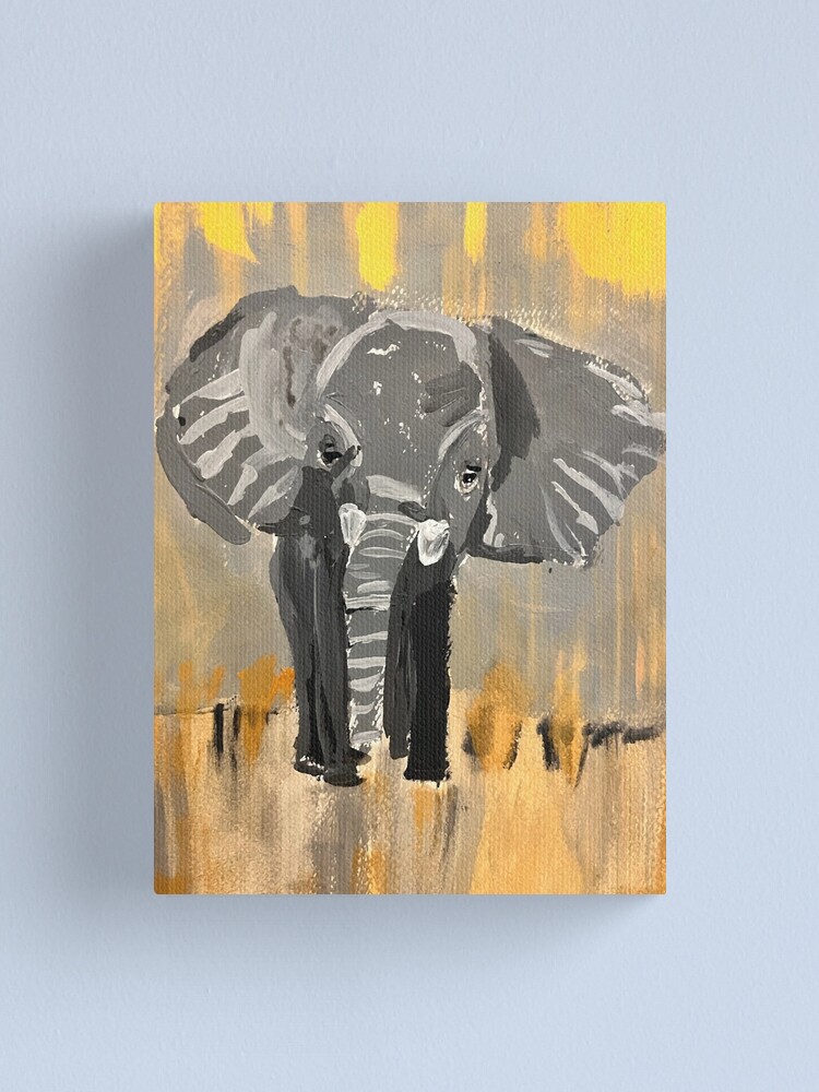 pintura de elefante colorido sobre lienzo