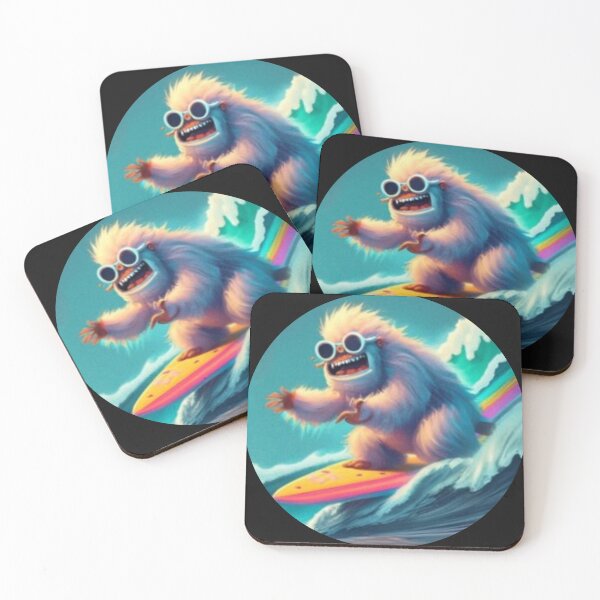 Item preview, Yeti surfing a rainbow wave. designed and sold by HanaiPrint.