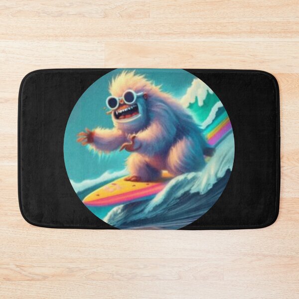 Item preview, Yeti surfing a rainbow wave. designed and sold by HanaiPrint.