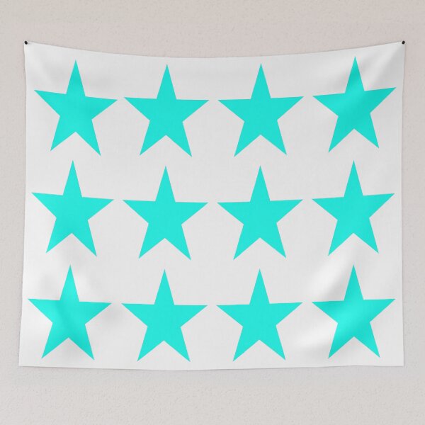 Item preview, Large HOT TURQUOISE and WHITE STARS  designed and sold by RachelMacht.