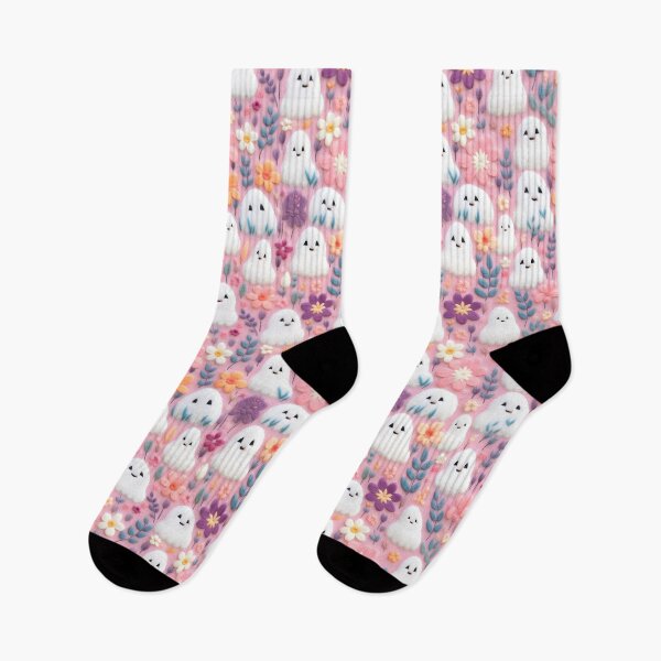 Item preview, Pink Halloween Cute Boo with Pastel Floral  designed and sold by DINOMONS.