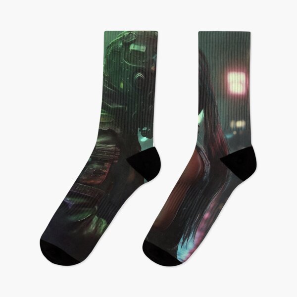 Artikelvorschau, CYBERPUNK Päärchen küsst sich, NEON, REGEN entworfen und verkauft von FlyingAcehole.