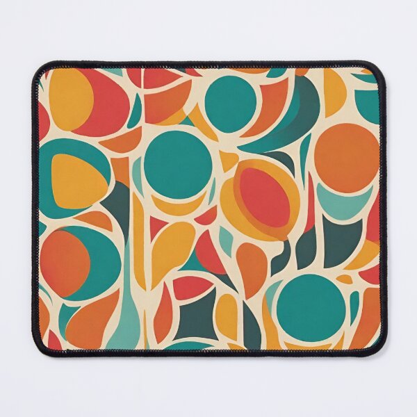 Item preview, Mid Century Modern Patterned Shapes Wallpaper designed and sold by MadeLivelyShop.