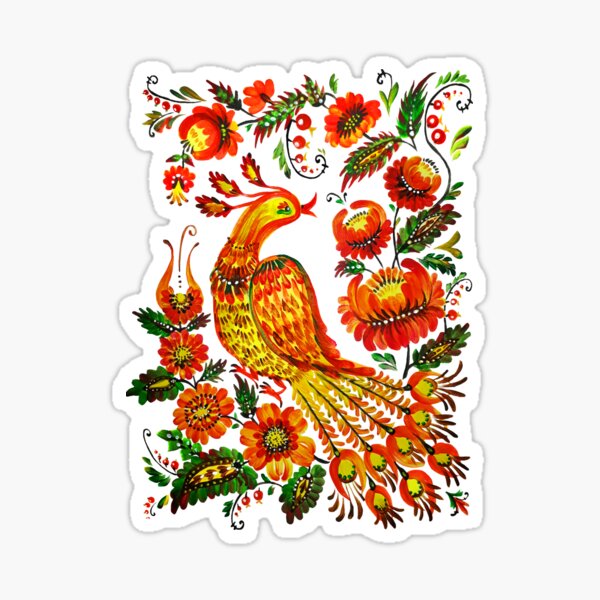 Aperçu de l'œuvre Firebird Petrykivka art ukrainien créée et vendue par Redilion.