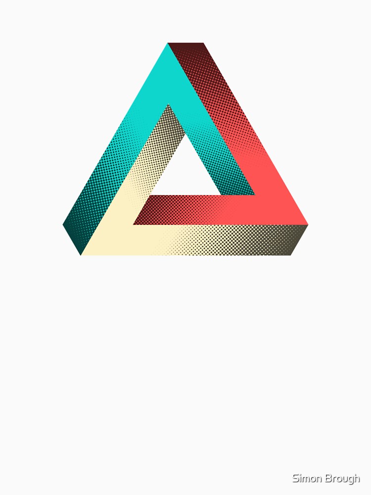 Imagen 5 de 5, Camiseta larga con la obra Imposible Penrose Triangle Illusion Design, diseñada y vendida por SpikyHarold.