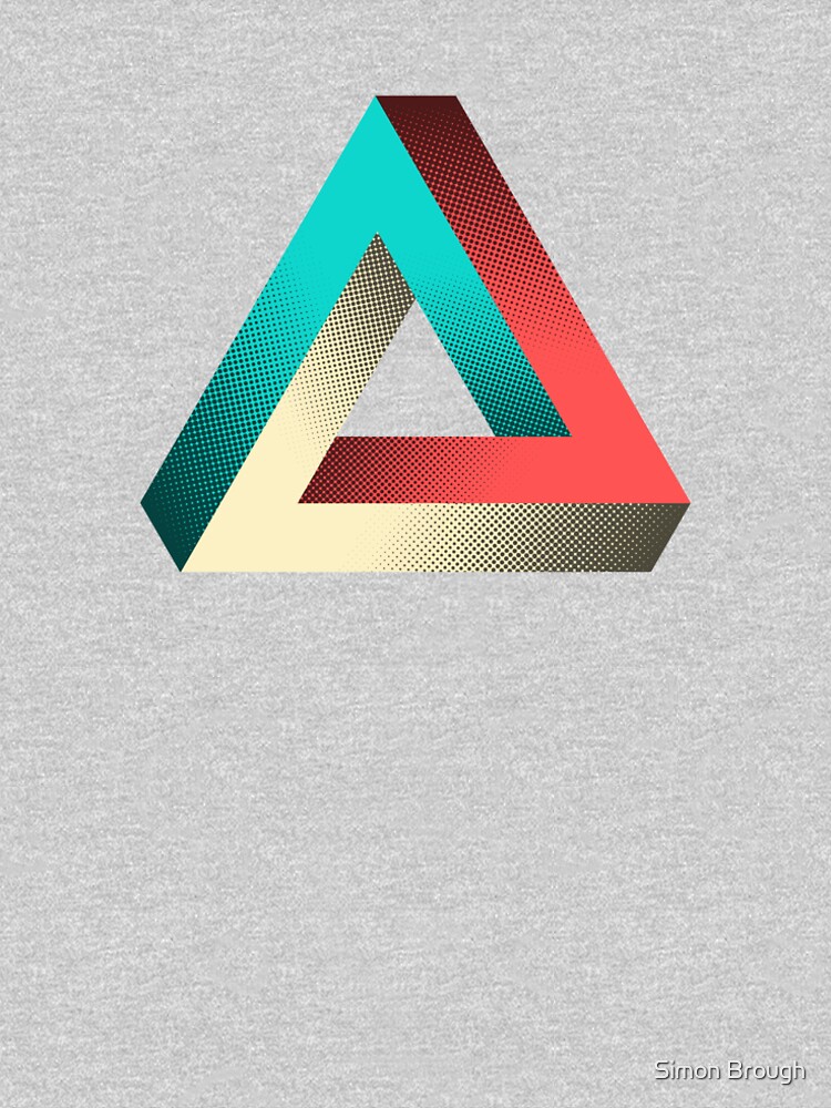 Imagen 6 de 6, Camiseta premium con la obra Imposible Penrose Triangle Illusion Design, diseñada y vendida por SpikyHarold.