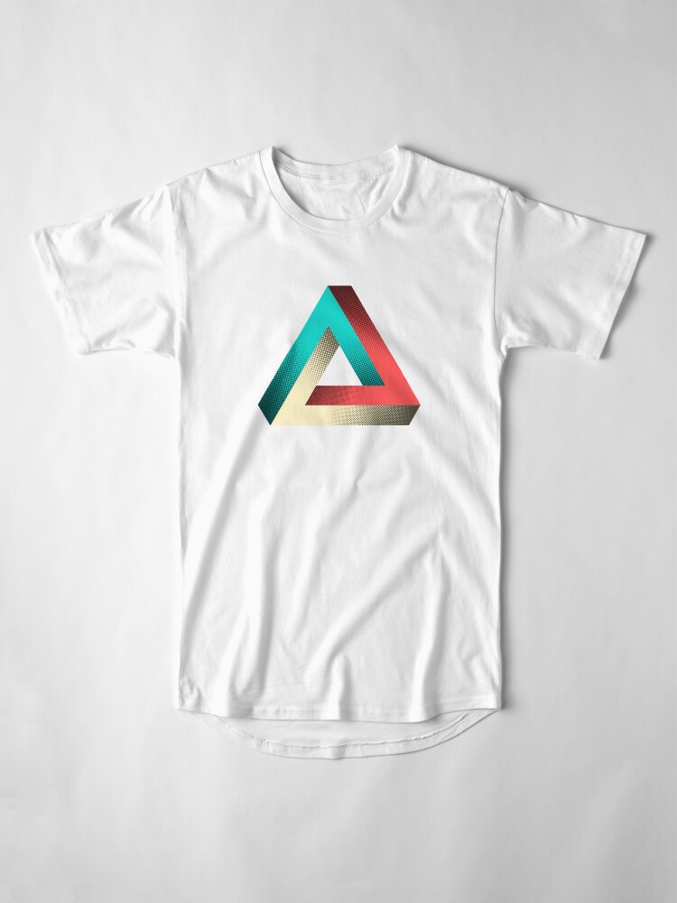 Imagen 4 de 5, Camiseta larga con la obra Imposible Penrose Triangle Illusion Design, diseñada y vendida por SpikyHarold.