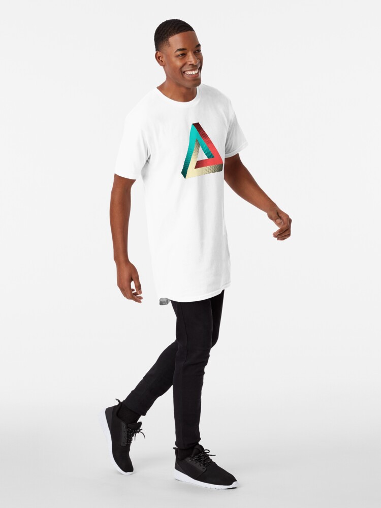 Imagen 3 de 5, Camiseta larga con la obra Imposible Penrose Triangle Illusion Design, diseñada y vendida por SpikyHarold.