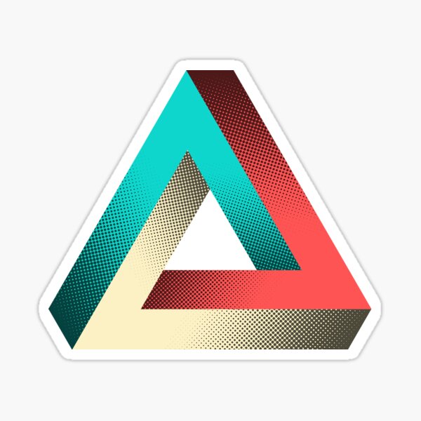 Vista previa del artículo con la obra «Imposible Penrose Triangle Illusion Design», diseñado y vendido por Simon Brough.