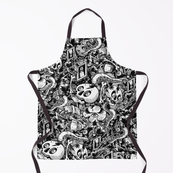 Item preview, Black and White Doodle pattern Chaos designed and sold by fakeface.