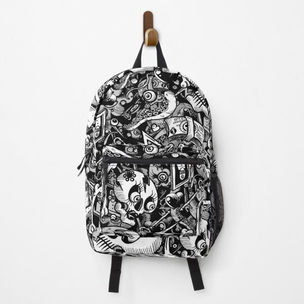 Item preview, Black and White Doodle pattern Chaos designed and sold by fakeface.