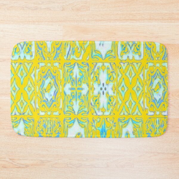 Item preview, YELLOW-BLUE VINTAGE PATTERN ABSTRACT ART designed and sold by sharlesart.