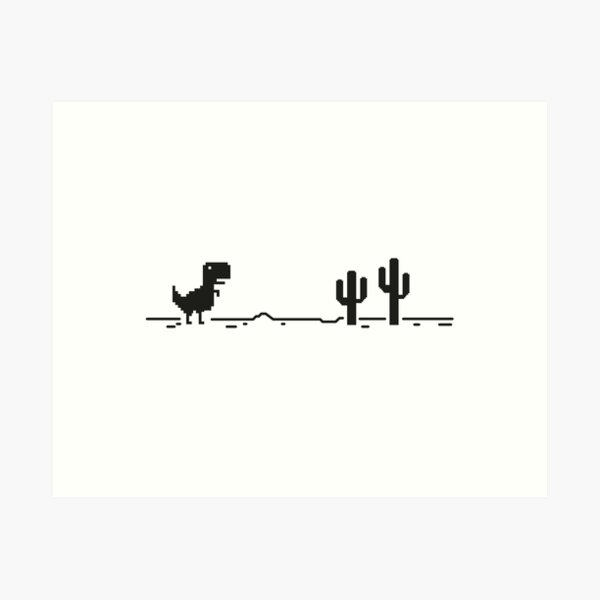Aperçu de l'œuvre T-Rex Dino Cactus hors ligne - hors ligne créée et vendue par messi-maradona.