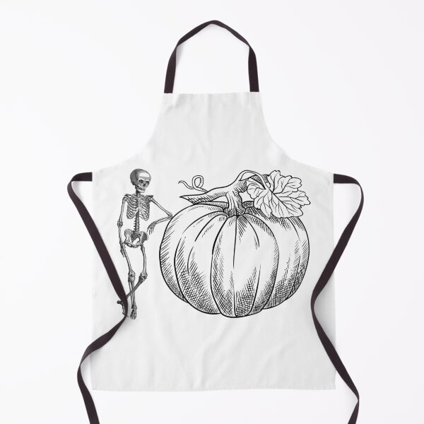 Item preview, Skeleton leaning on a pumpkin black sketch designed and sold by Remek-Design.