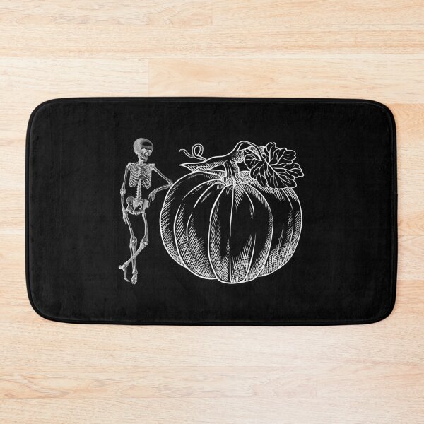 Item preview, Copy of Skeleton leaning on a pumpkin white sketch designed and sold by Remek-Design.