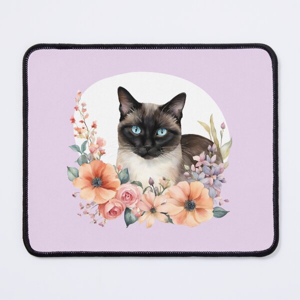 Item preview, Cat - Spring vibes - Lavander Floral Flowers designed and sold by kitscherland.