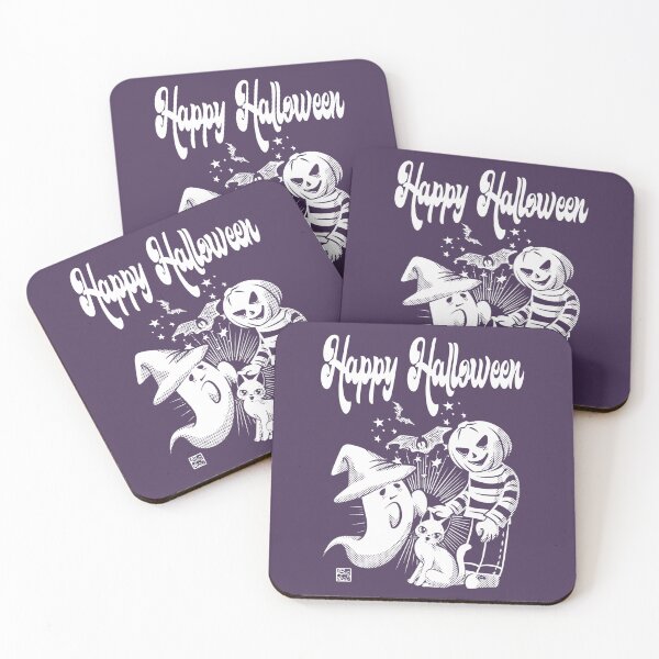 Item preview, Black cat, pumpkin man, and ghost designed and sold by BATKEI ART.