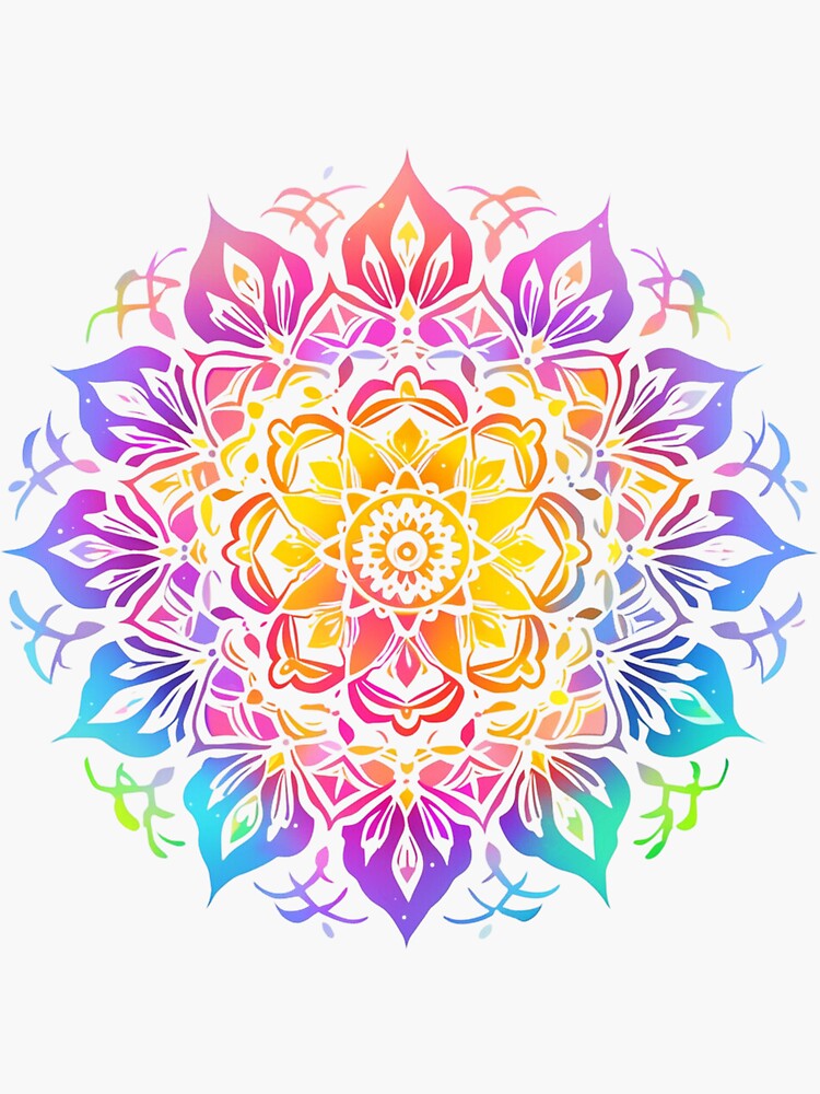 Mandala Jewel Art Colorful Graphic Art Floral Lotus Flower Design