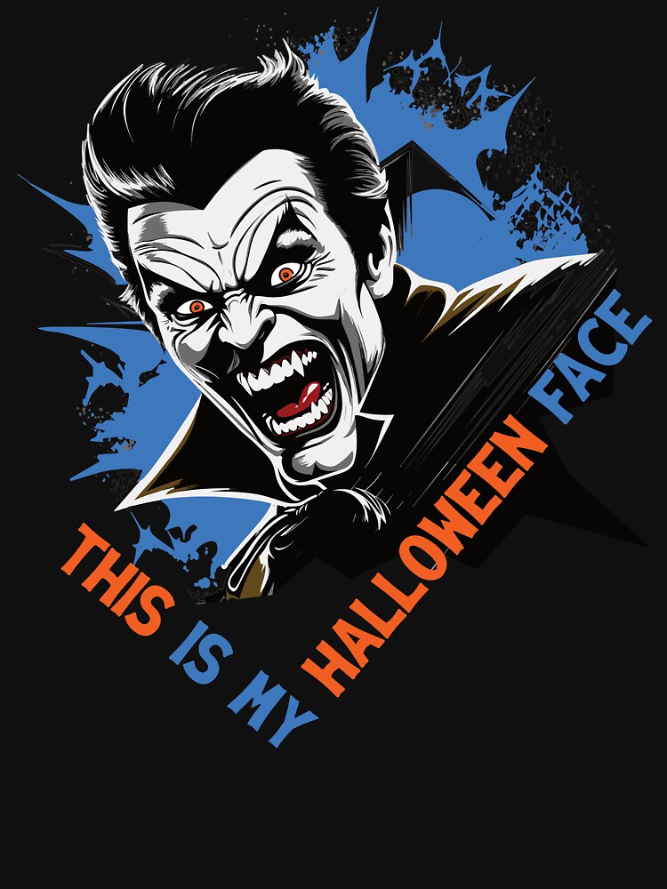 Thumbnail 7 of 7, Classic T-Shirt, This is My Halloween Face Vampire designed and sold by hidden-design.