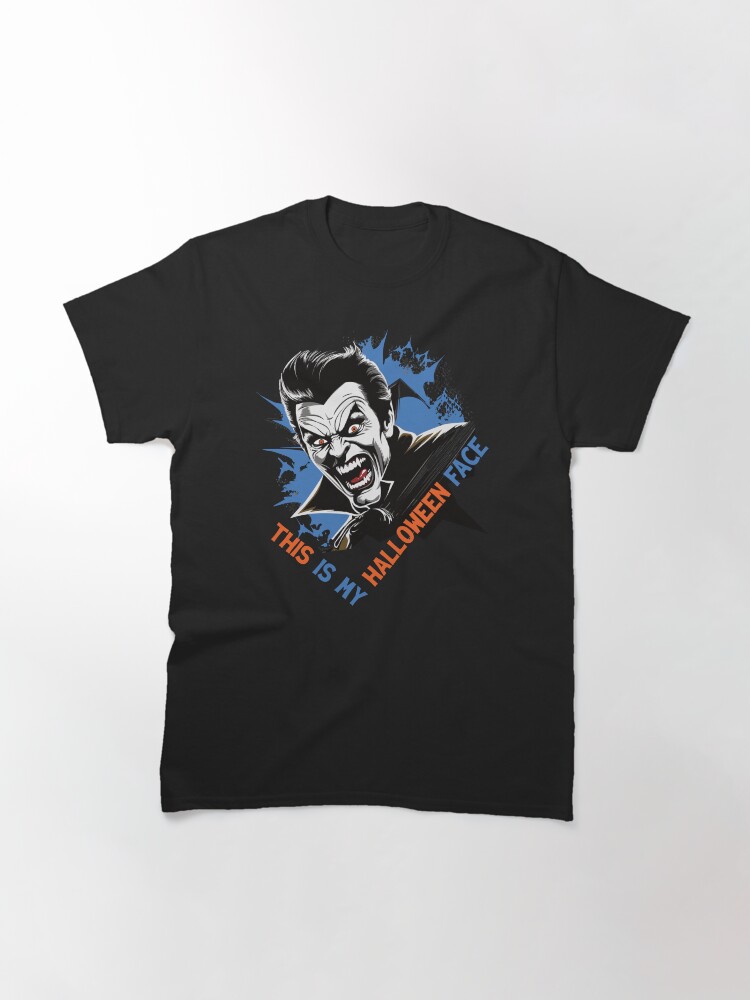 Thumbnail 3 of 7, Classic T-Shirt, This is My Halloween Face Vampire designed and sold by hidden-design.
