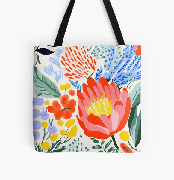 Grow With the Flow Tote Bag Floral Tote Bag Indie Aesthetic 