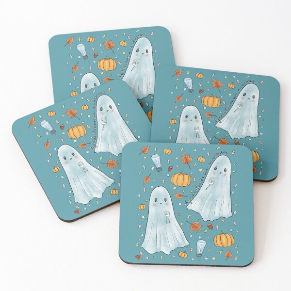 Item preview, Dysautonomia Awareness Fall Ghosts designed and sold by misslovelymess.