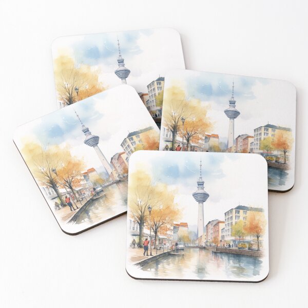 Item preview, TV tower: shadow play in watercolor designed and sold by KatVik-Design.