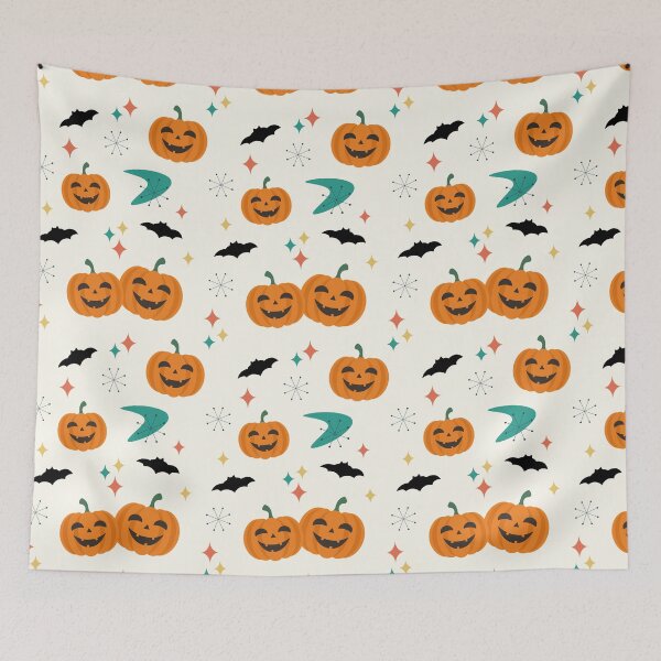 Item preview, Halloween Mid Century Pumpkins Pattern designed and sold by trdstudio.