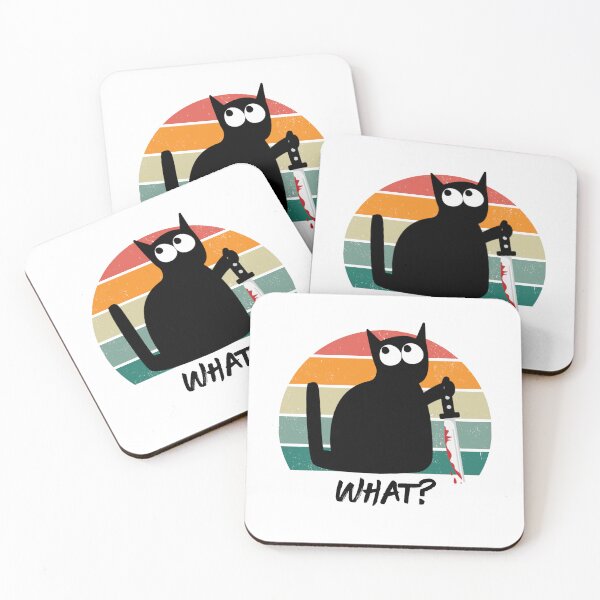 Item preview, Cat What? Funny Black Cat, Murderous Cat With Knife designed and sold by Vibe Art.