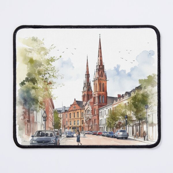 Item preview, Marktkirche Wiesbaden: Gothic splendor in watercolor designed and sold by KatVik-Design.