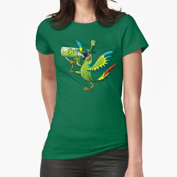 Saint Patrick's Day Macaw Fitted T-Shirt