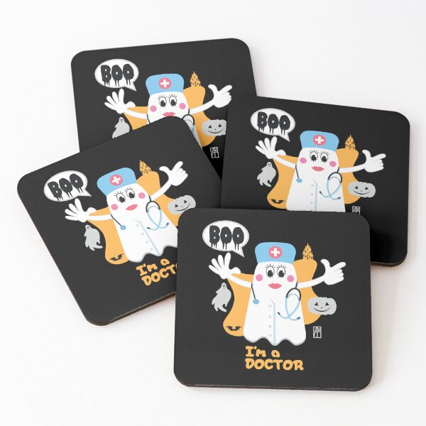 Item preview, BOO Lady Doctor dressed as a GHOST - cute Halloween designed and sold by ArtProjectShop.