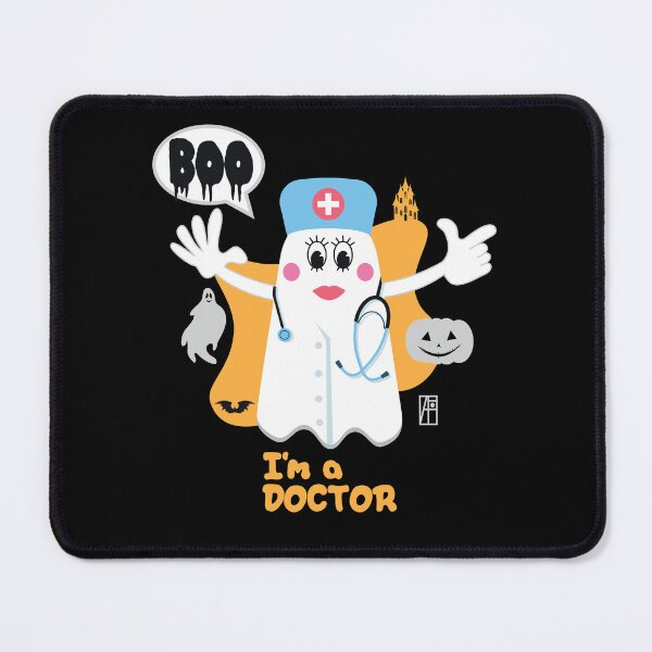 Item preview, BOO Lady Doctor dressed as a GHOST - cute Halloween designed and sold by ArtProjectShop.
