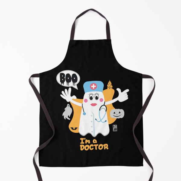 Item preview, BOO Lady Doctor dressed as a GHOST - cute Halloween designed and sold by ArtProjectShop.
