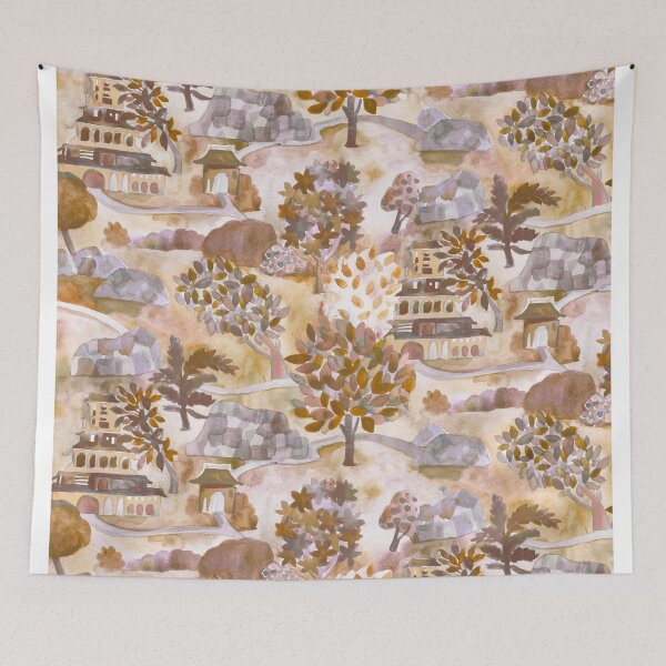 Item preview, Jungle temple fall designed and sold by Alessandro Remo Mazzoni Remotextiles.