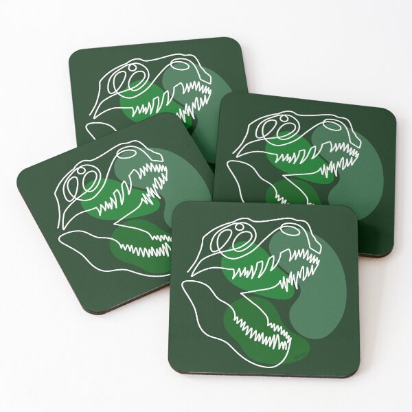 Item preview, Tyrannosaurus Rex lineart white green designed and sold by thrine.