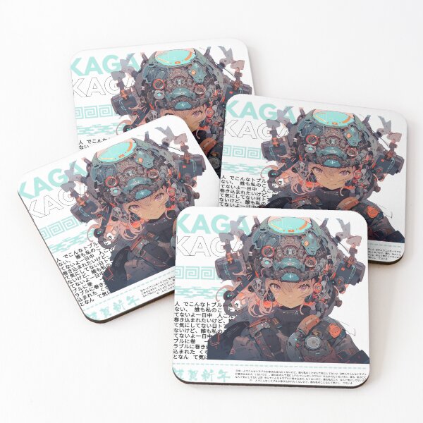 Item preview, Mecha blue kaga anime girl designed and sold by karpuz-design.