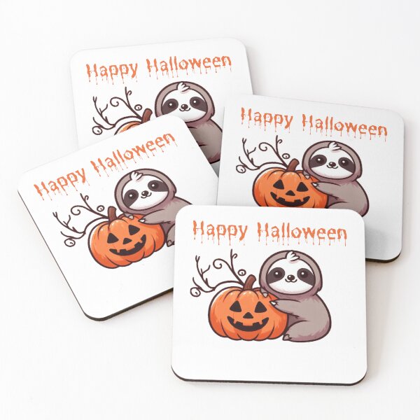 Item preview, sloth with pumpkin happy halloween designed and sold by Dominik1984.